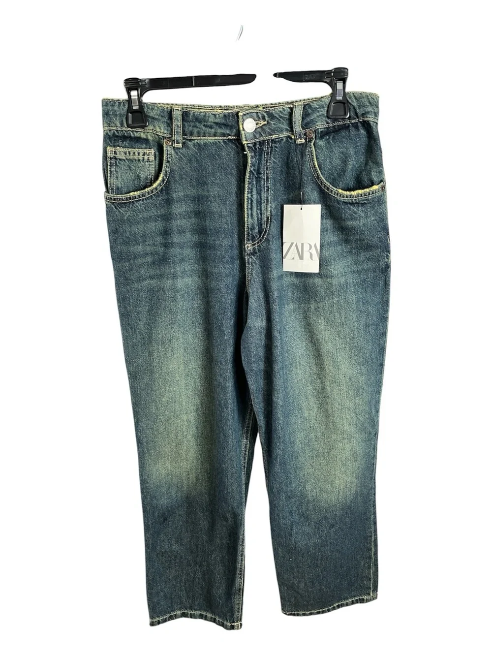 Zara Kids Teens Tinted Blue High Waisted Straight Leg Jeans Size 13/14 164cm NWT
